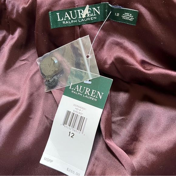 Ralph Lauren Burgundy Velvet Blazer US12 $265 - Picture 13 of 15